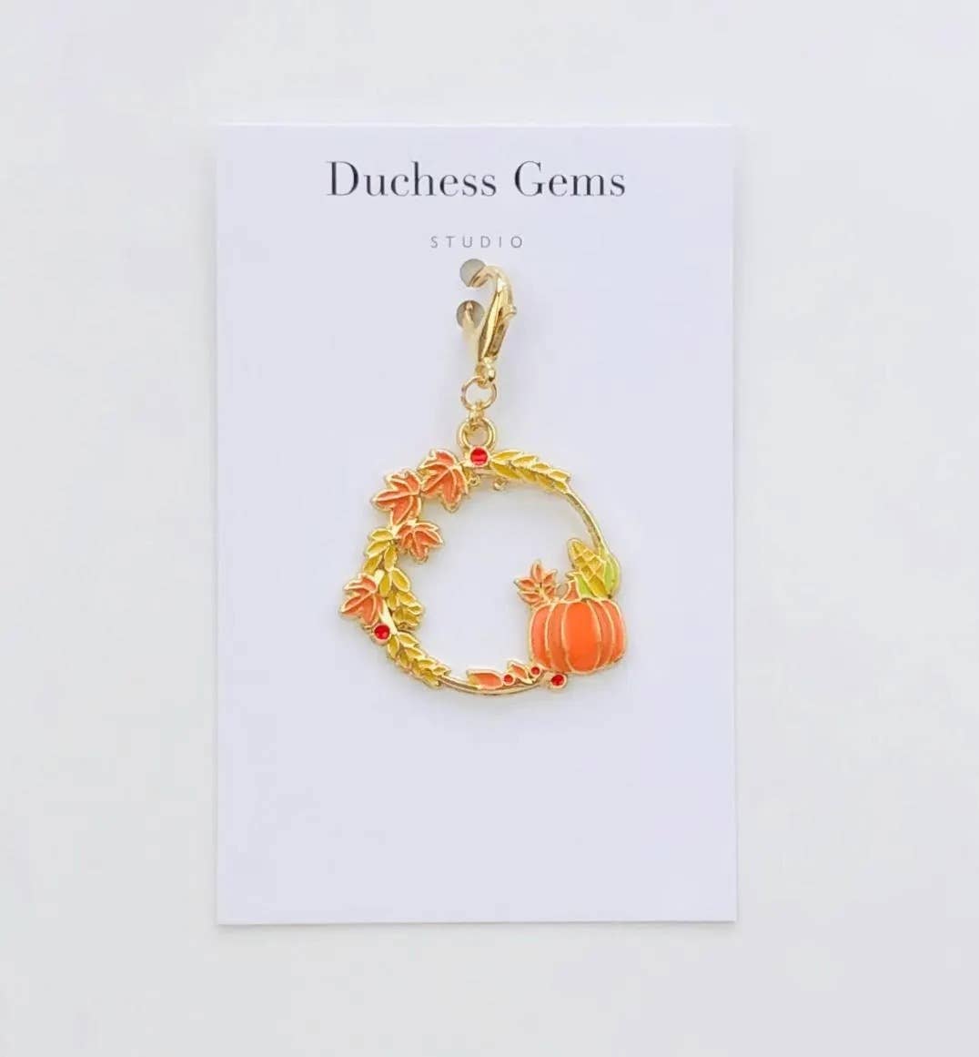 Pumpkin Wreath Journal Charm, Autumn Planner Charm