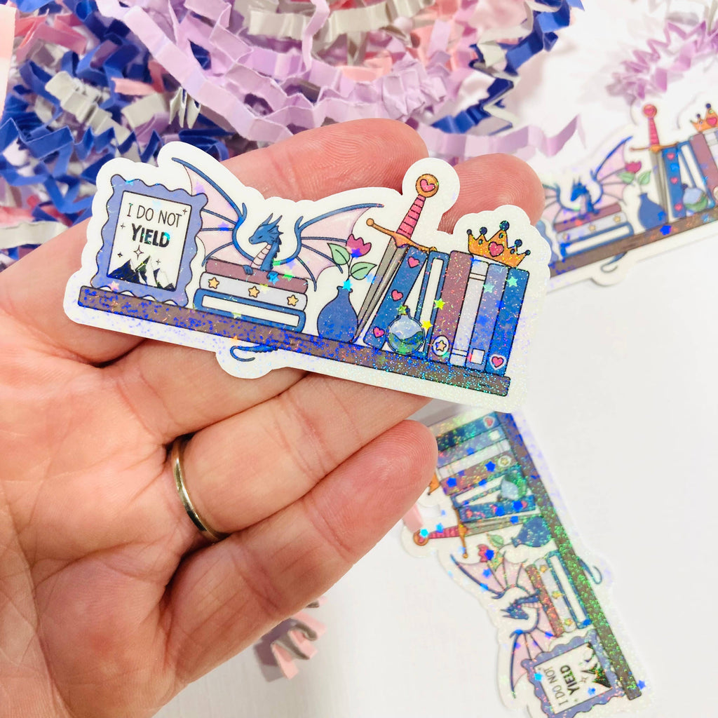 Fantasy Book Shelf Die Cut sticker
