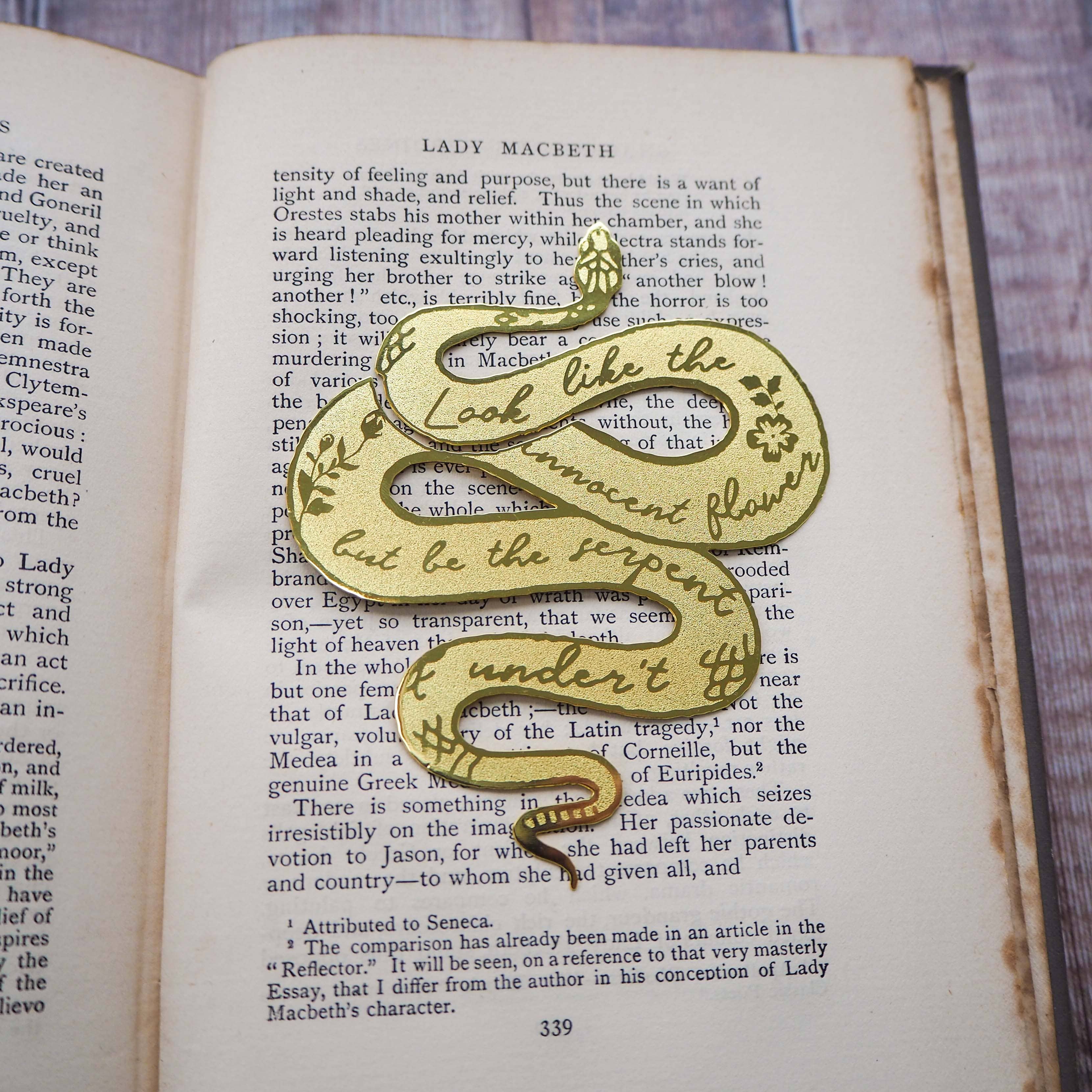 Shakespeare Lady Macbeth Serpent -Bookmark