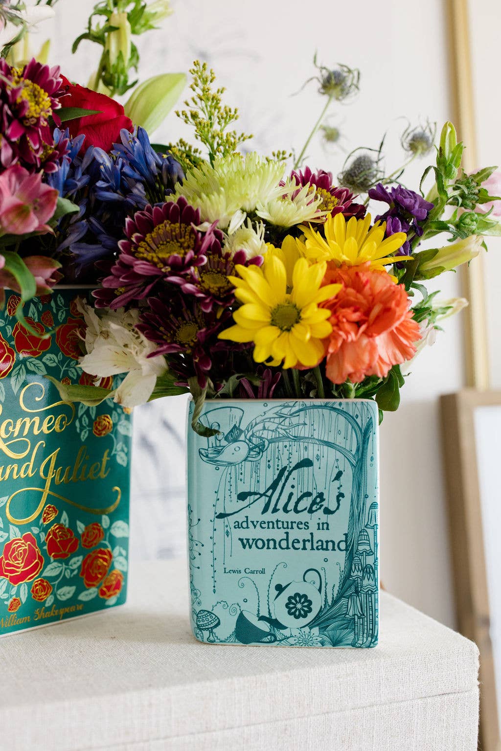Small Book Vase, Alice in Wonderland - Blue (Case Pack)