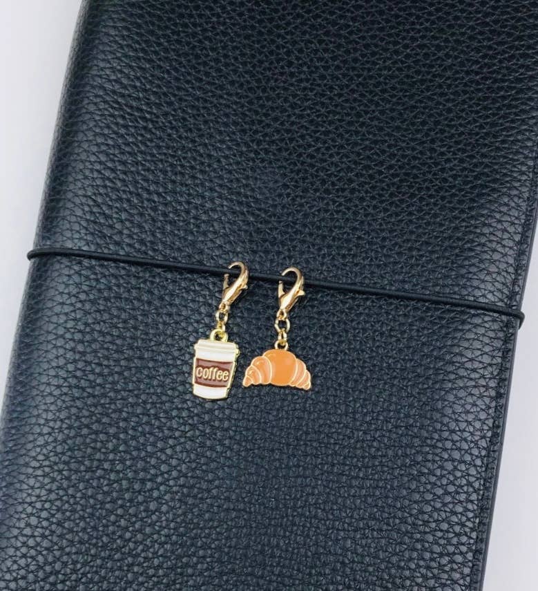 Coffee And Croissant Journal Charms, Breakfast Planner Charm