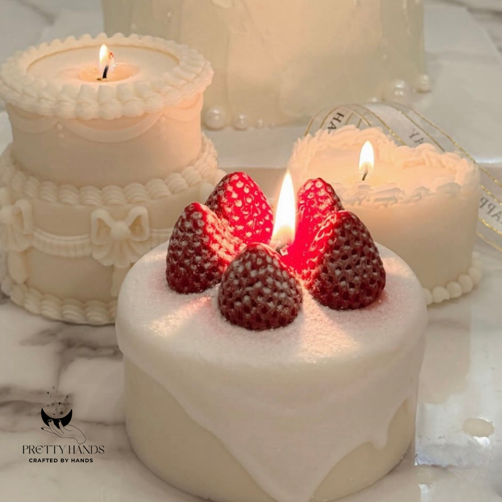 Strawberry Cake Candle | Soy Candle | Handmade Candle