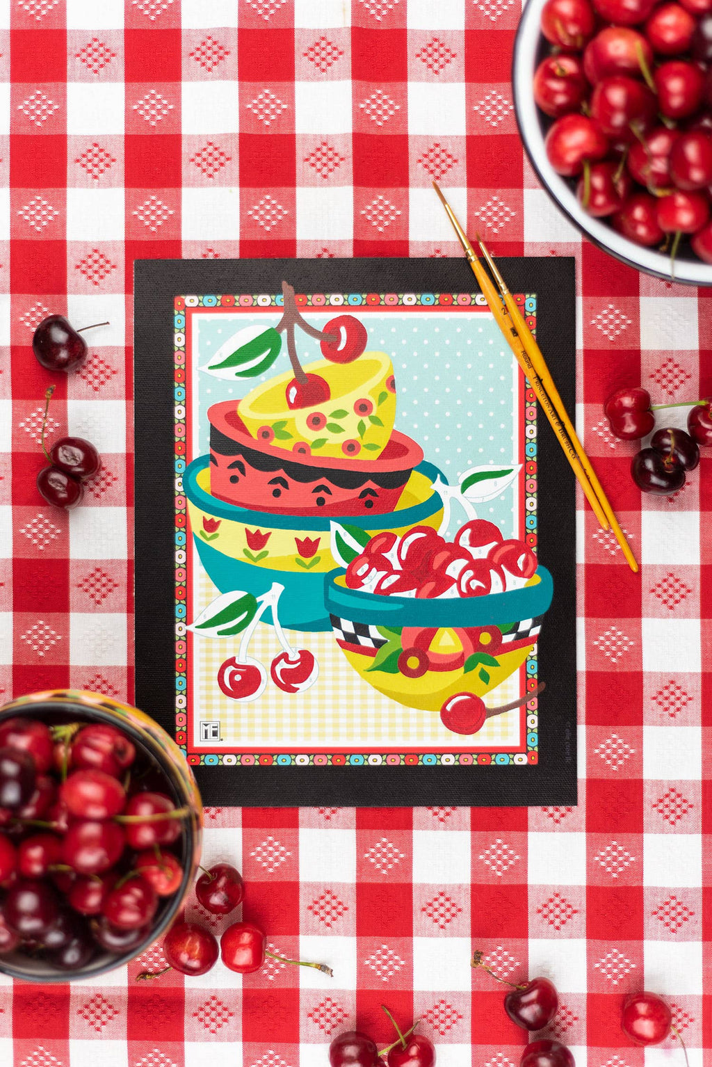 Mary's Cherries Mary Engelbreit Paint-by-Number Kit