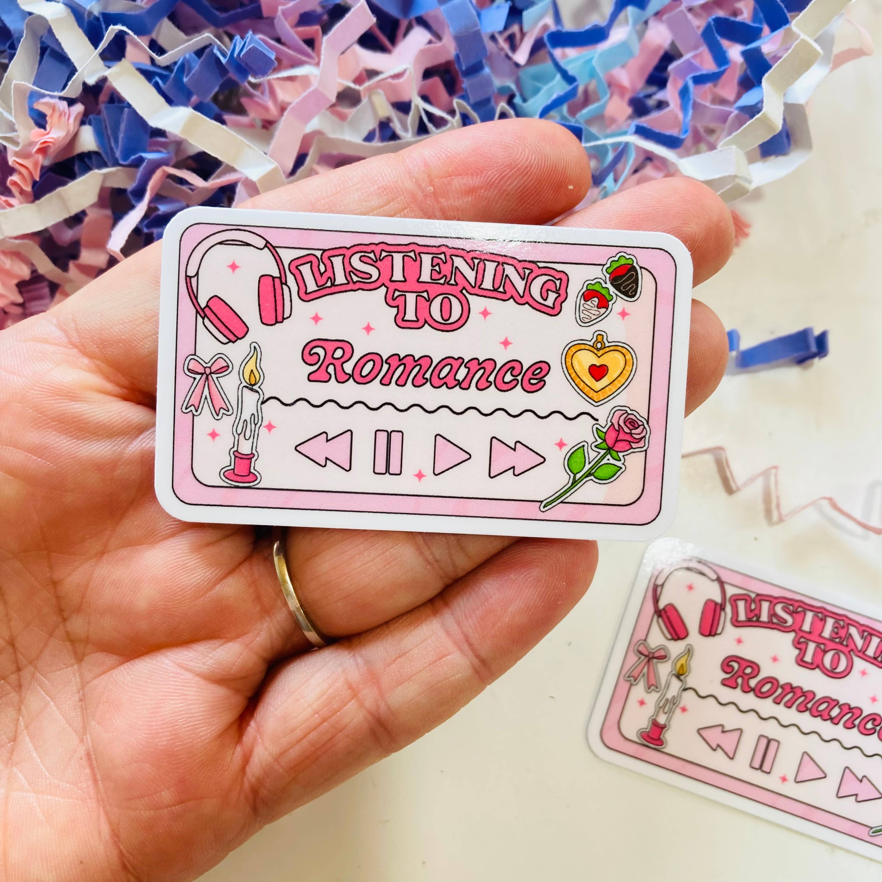 Listening to Romance - Die Cut Sticker