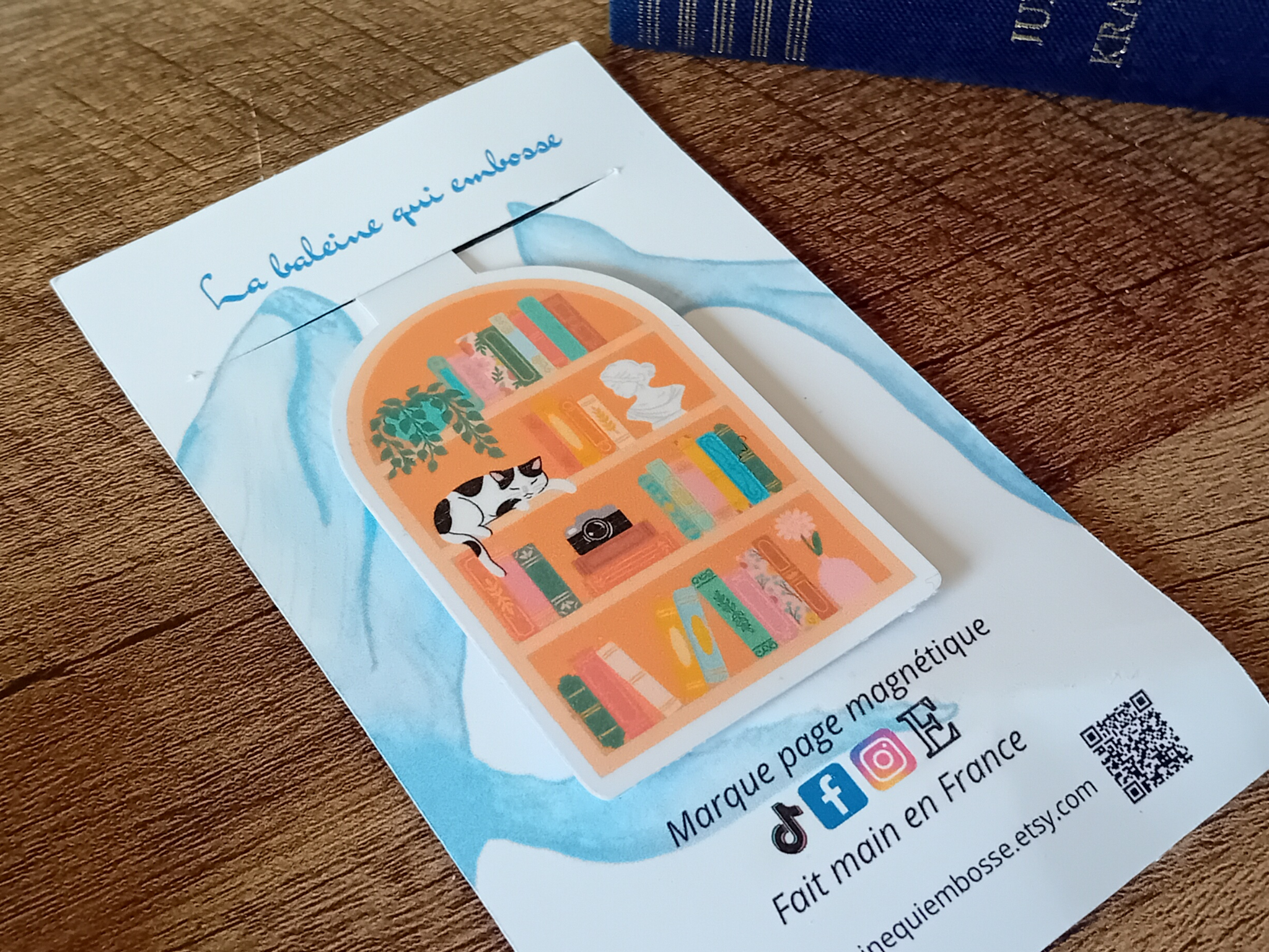 Library and Cat- Magnetic Bookmark