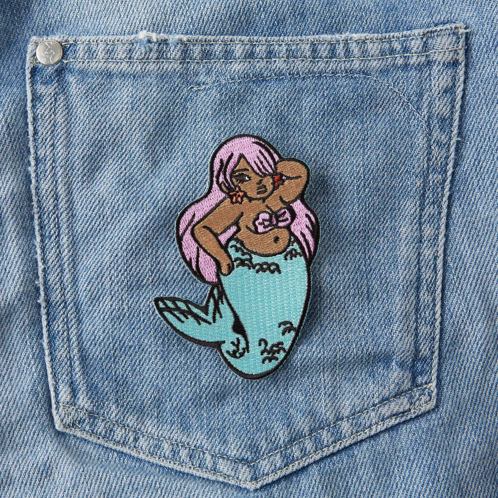 Chubby Mermaid - Embroidered Iron On Patch