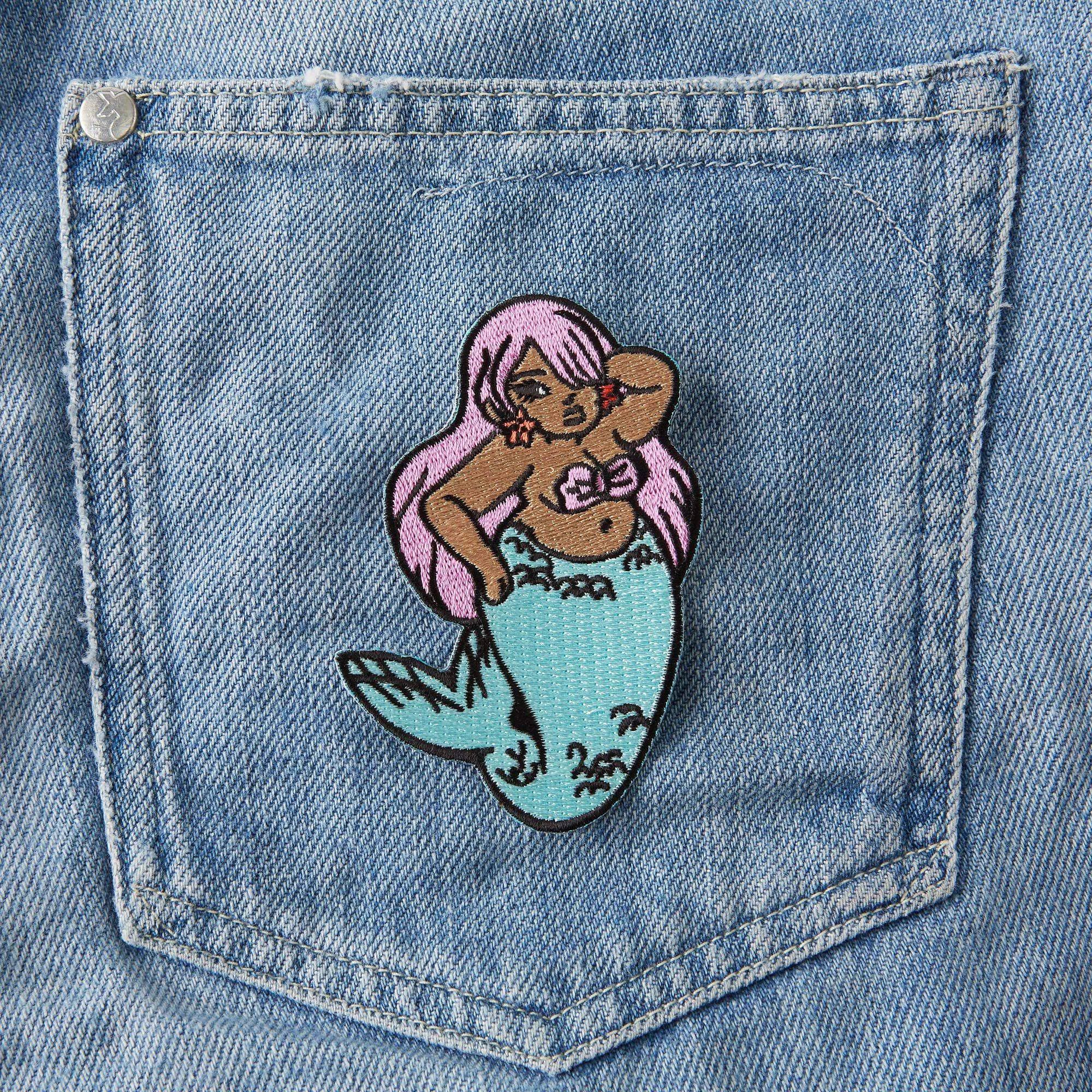 Chubby Mermaid - Embroidered Iron On Patch