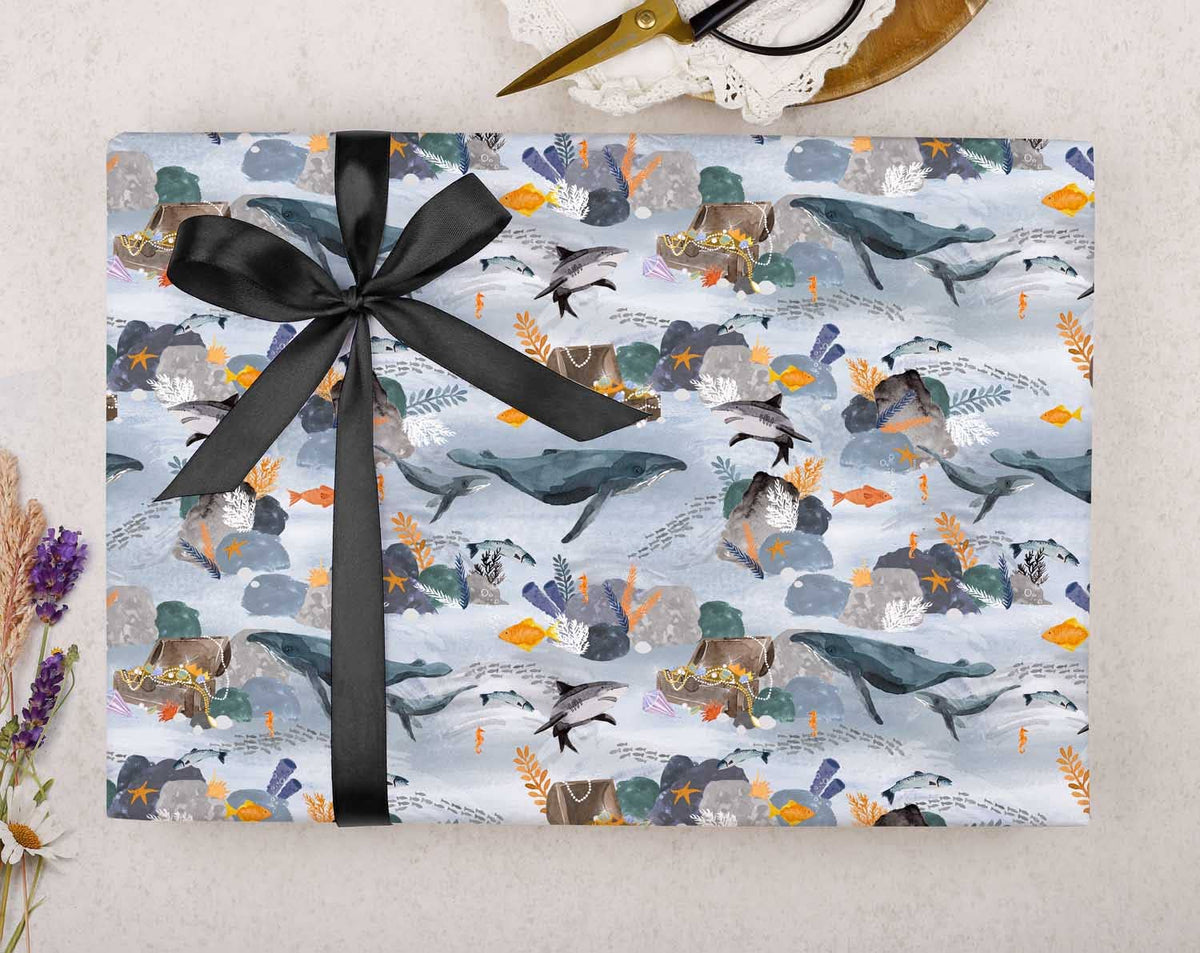 Whale In The Ocean Wrapping Paper | Gift Wrap