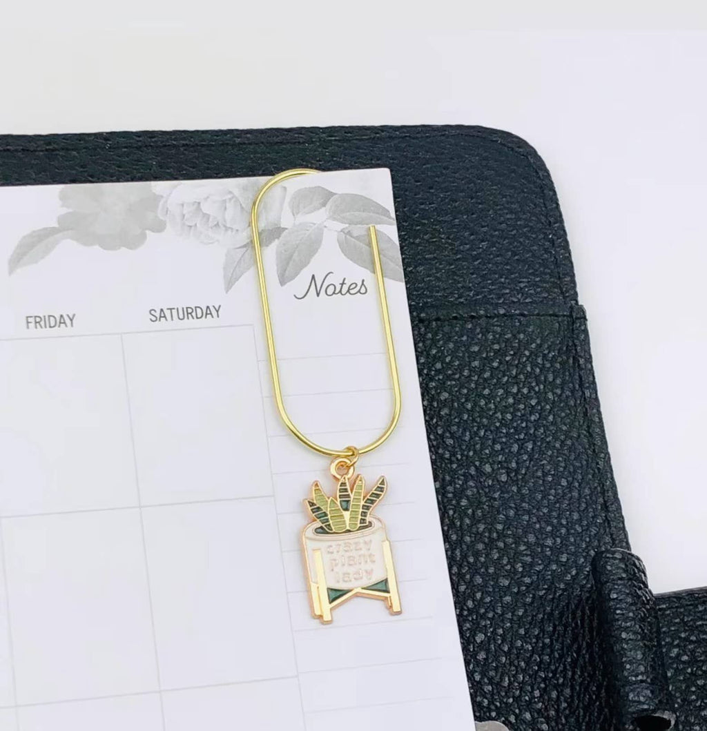 Crazy Plant Lady Charm Paper Clip Bookmark