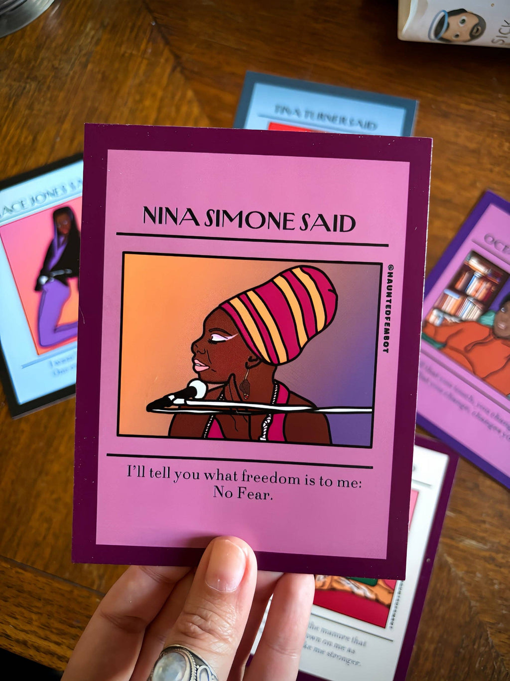 Nina Simone "I'll tell you what freedom is to me: no fear" - Postcard