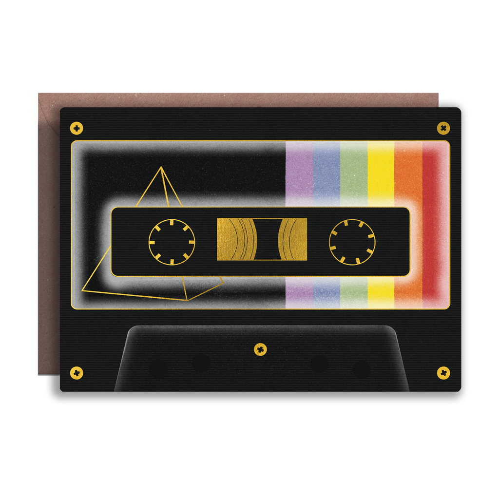 70s Cassette Foiled A6 - Greeting card