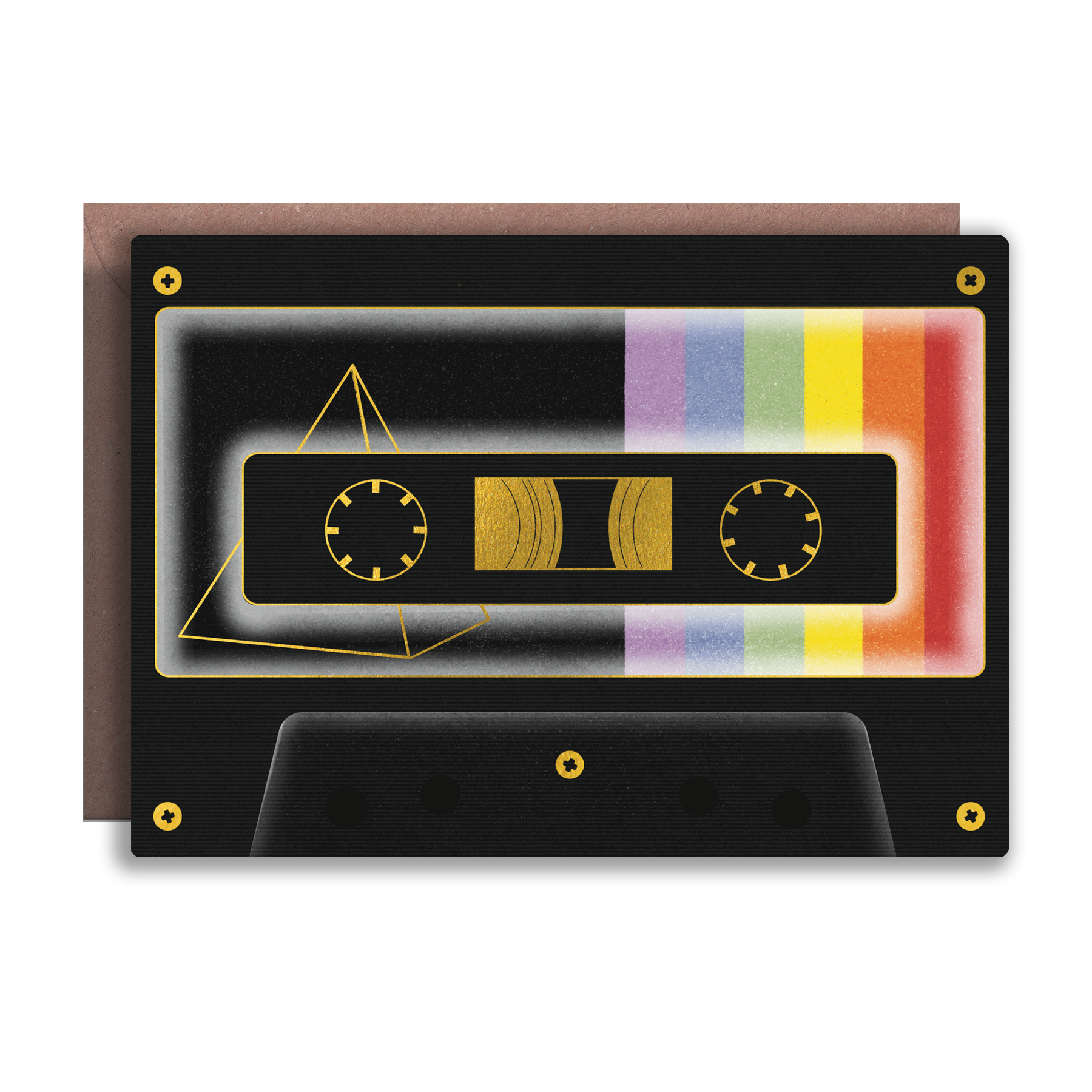 70s Cassette Foiled A6 - Greeting card