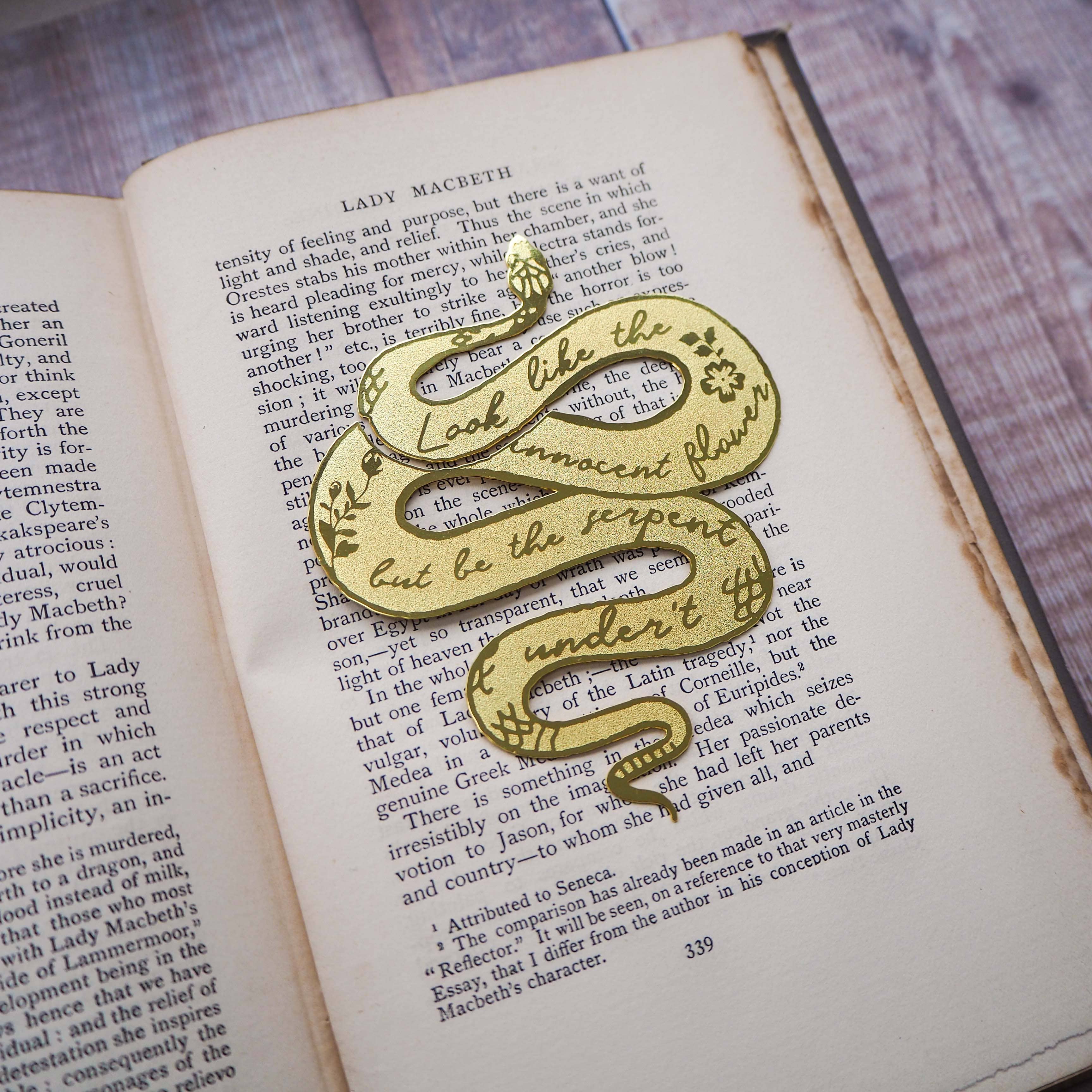 Shakespeare Lady Macbeth Serpent -Bookmark