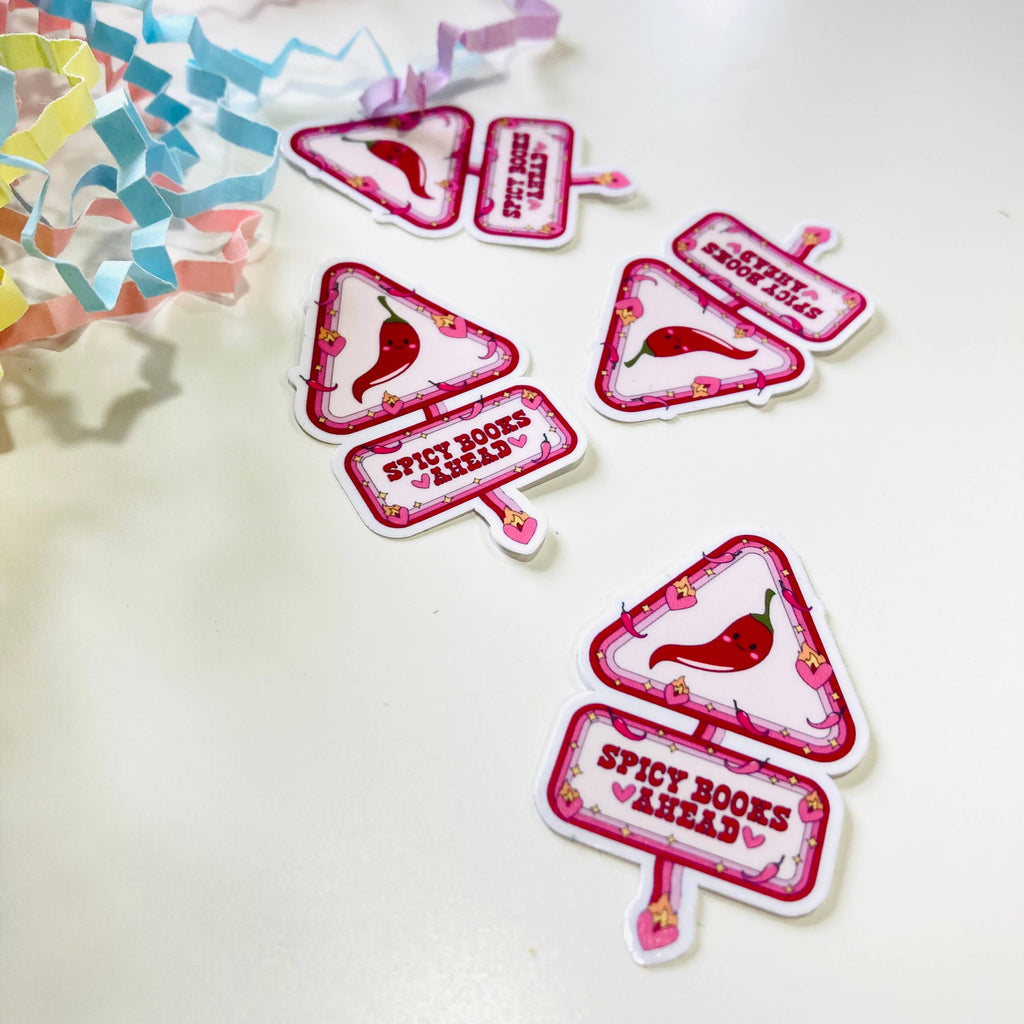 Spicy Books Ahead - Sticker