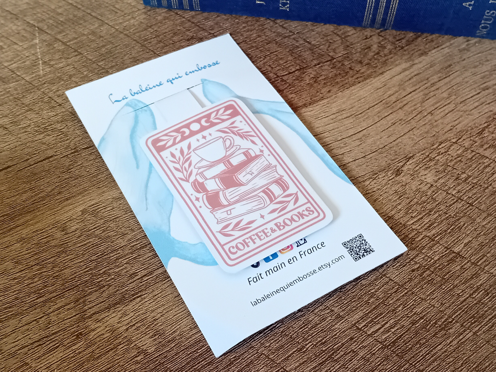 Coffee & Books Tarot Card - Magnetic Bookmark