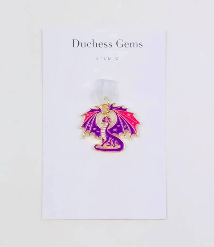 Purple Dragon Dust Plug Charm For Phone Tablet & E-Reader