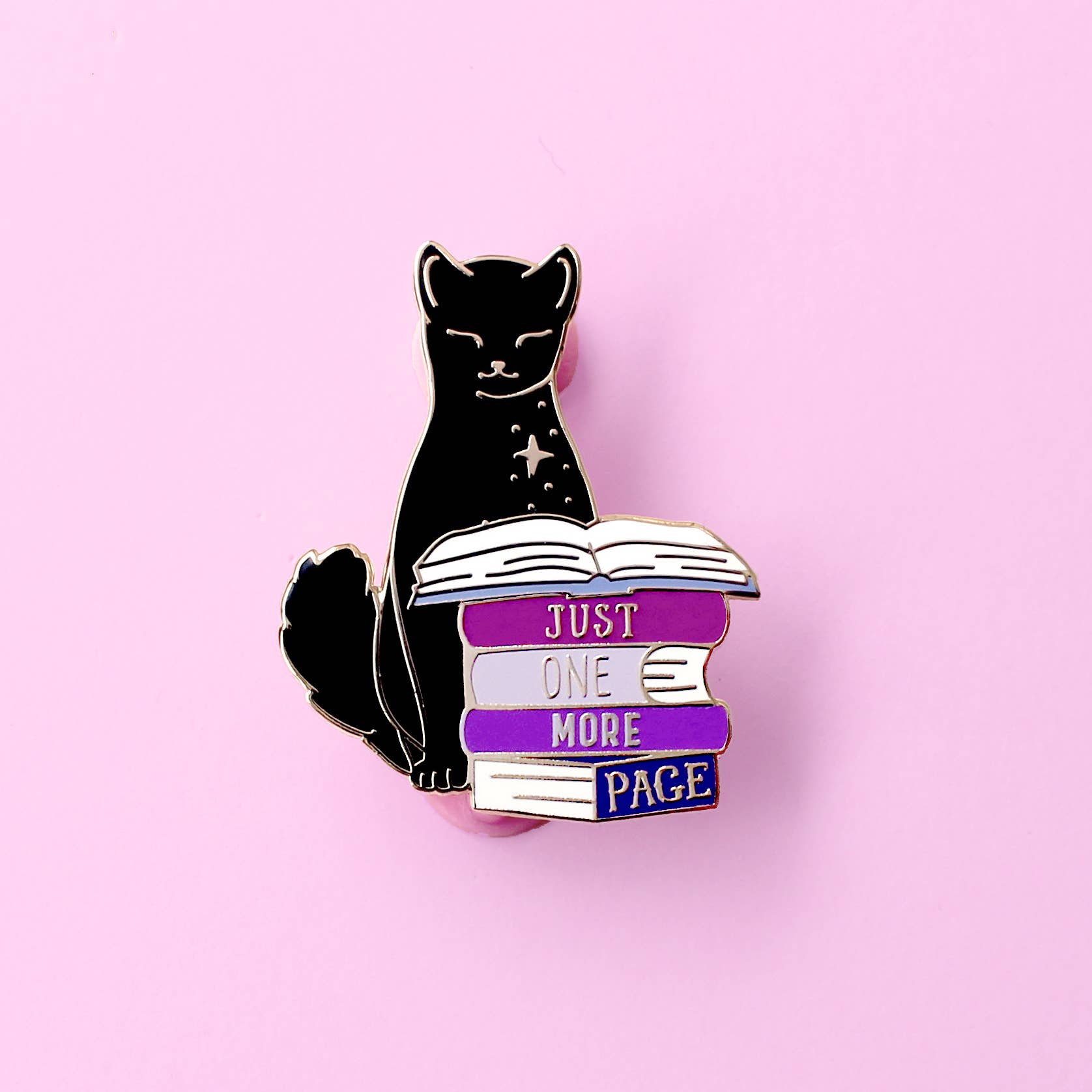 Just One More Page Book Cat - Enamel Pin