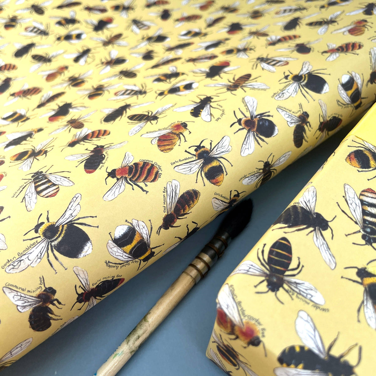Bees of Britain wrapping paper Sheets