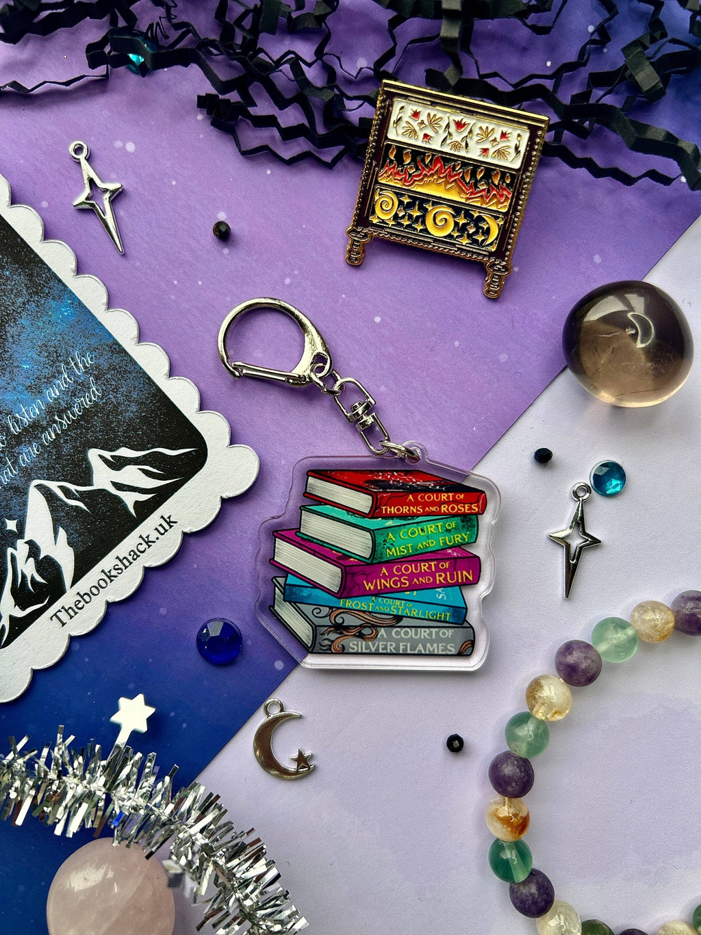 ACOTAR Bookstack Acrylic Keyring – Packaged & gift ready