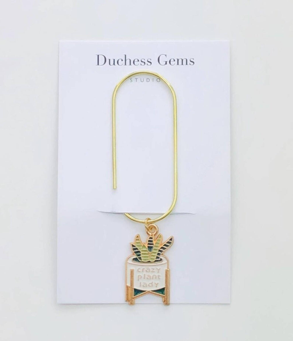 Crazy Plant Lady Charm Paper Clip Bookmark