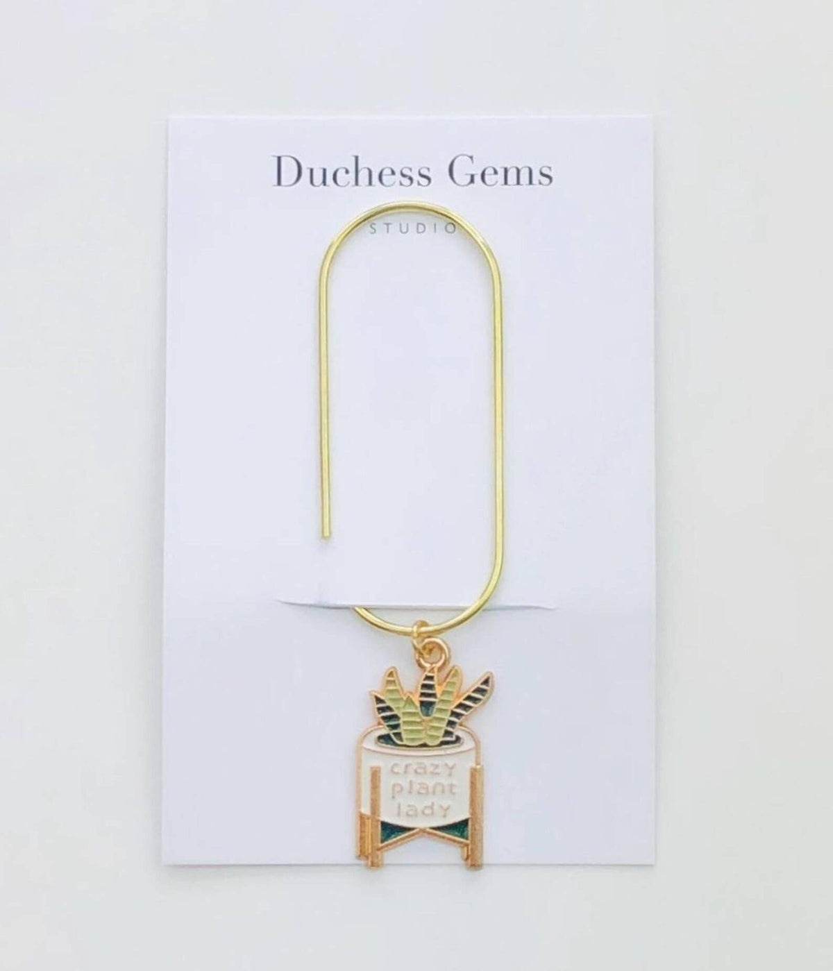 Crazy Plant Lady Charm Paper Clip Bookmark