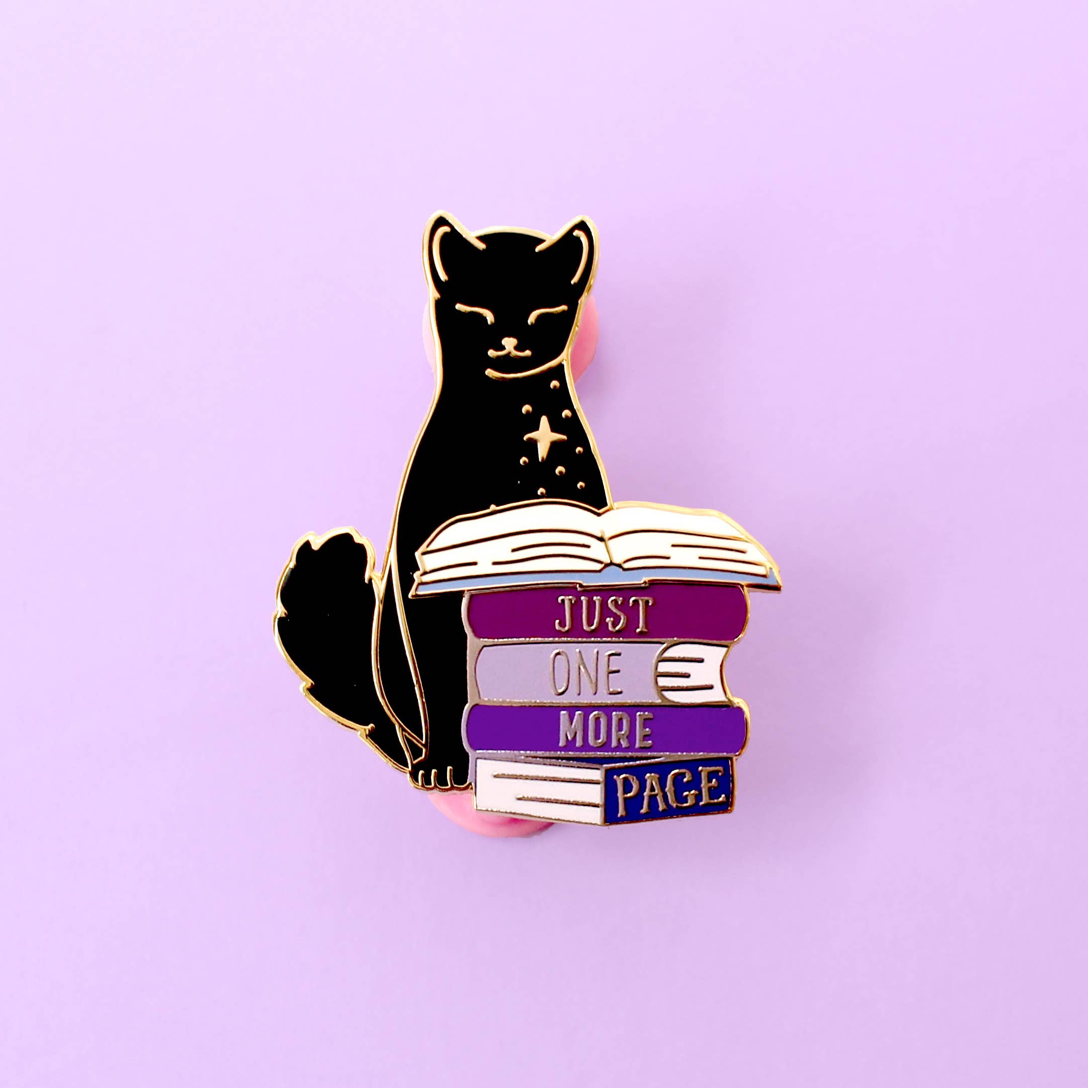 Just One More Page Book Cat - Enamel Pin