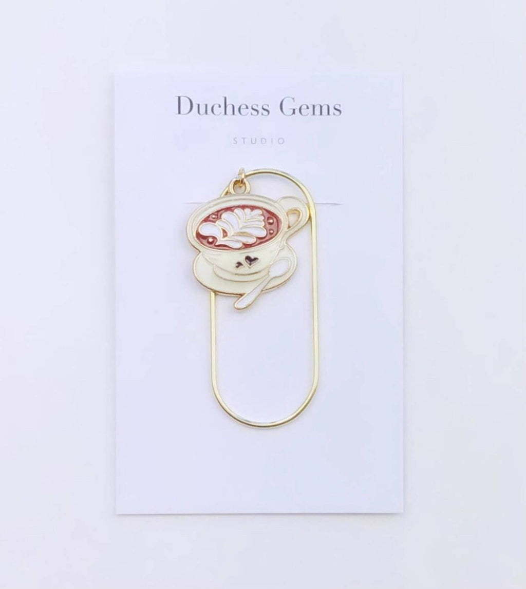 Cappuccino Charm Paper Clip, Coffee Bookmark