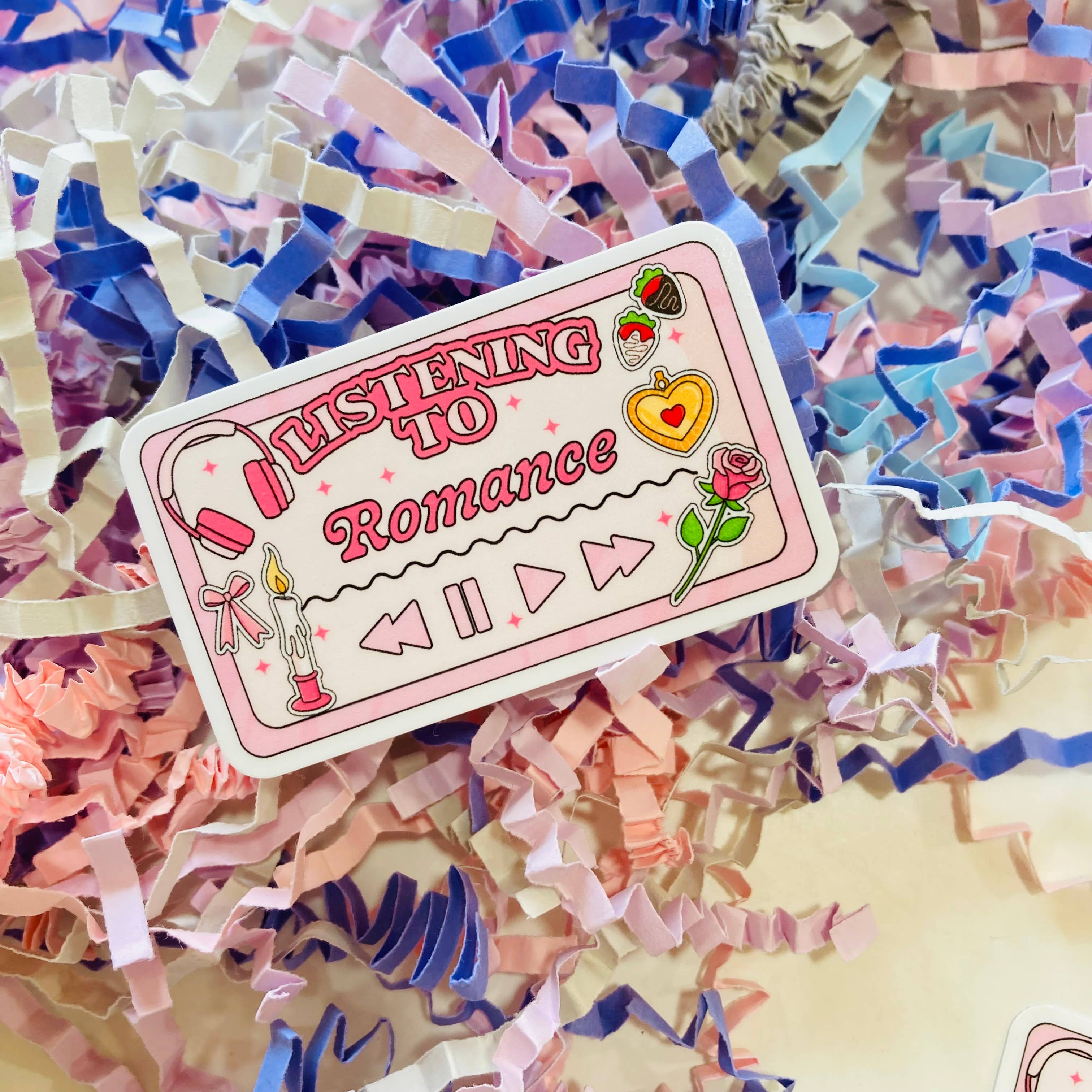 Listening to Romance - Die Cut Sticker