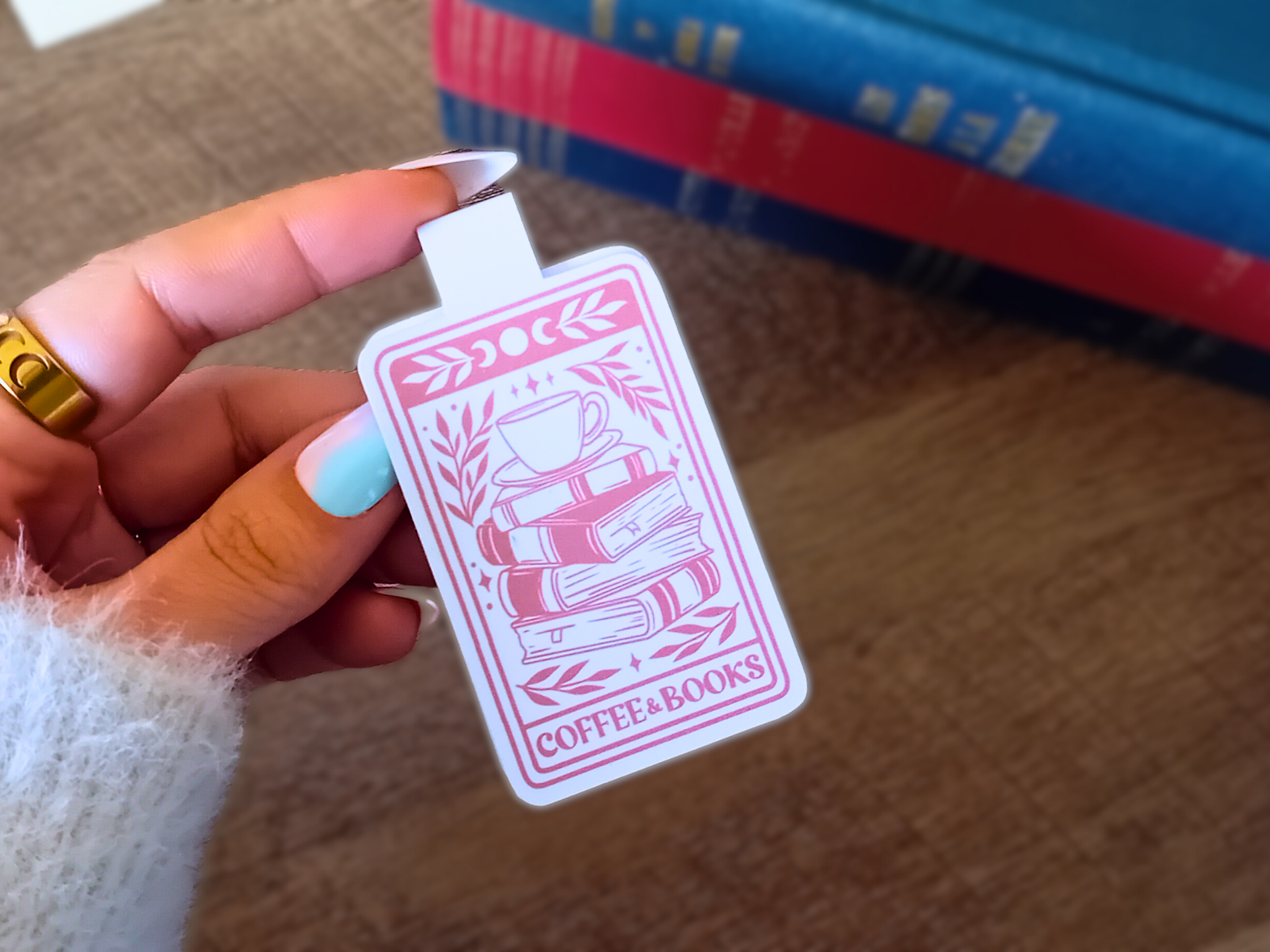 Coffee & Books Tarot Card - Magnetic Bookmark