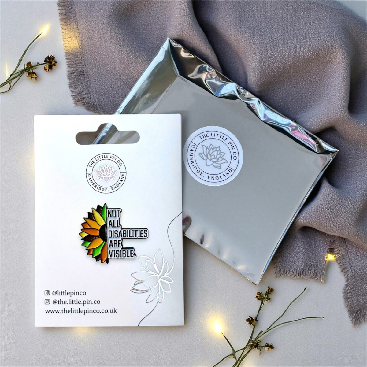 Not All Disabilities Are Visible Flower Enamel Pin