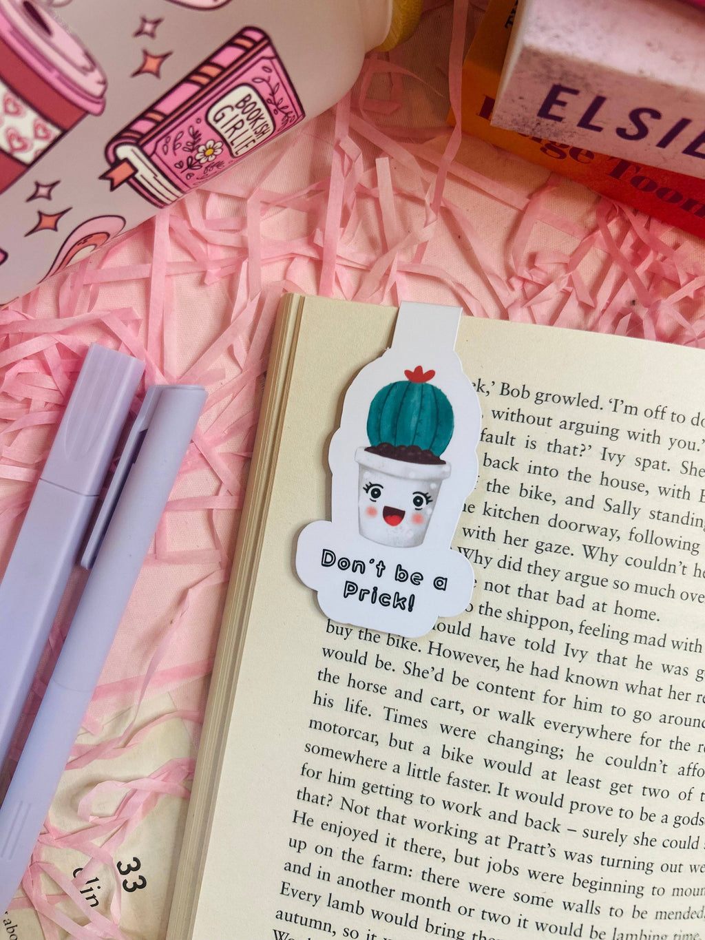 Cactus Magnetic Bookmark – ‘Don’t Be a Prick’ | Funny Gift for Book Lovers & Readers