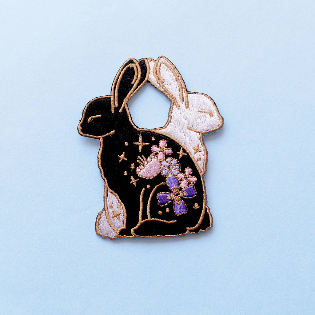 Floral Rabbits - Embroidered Patch