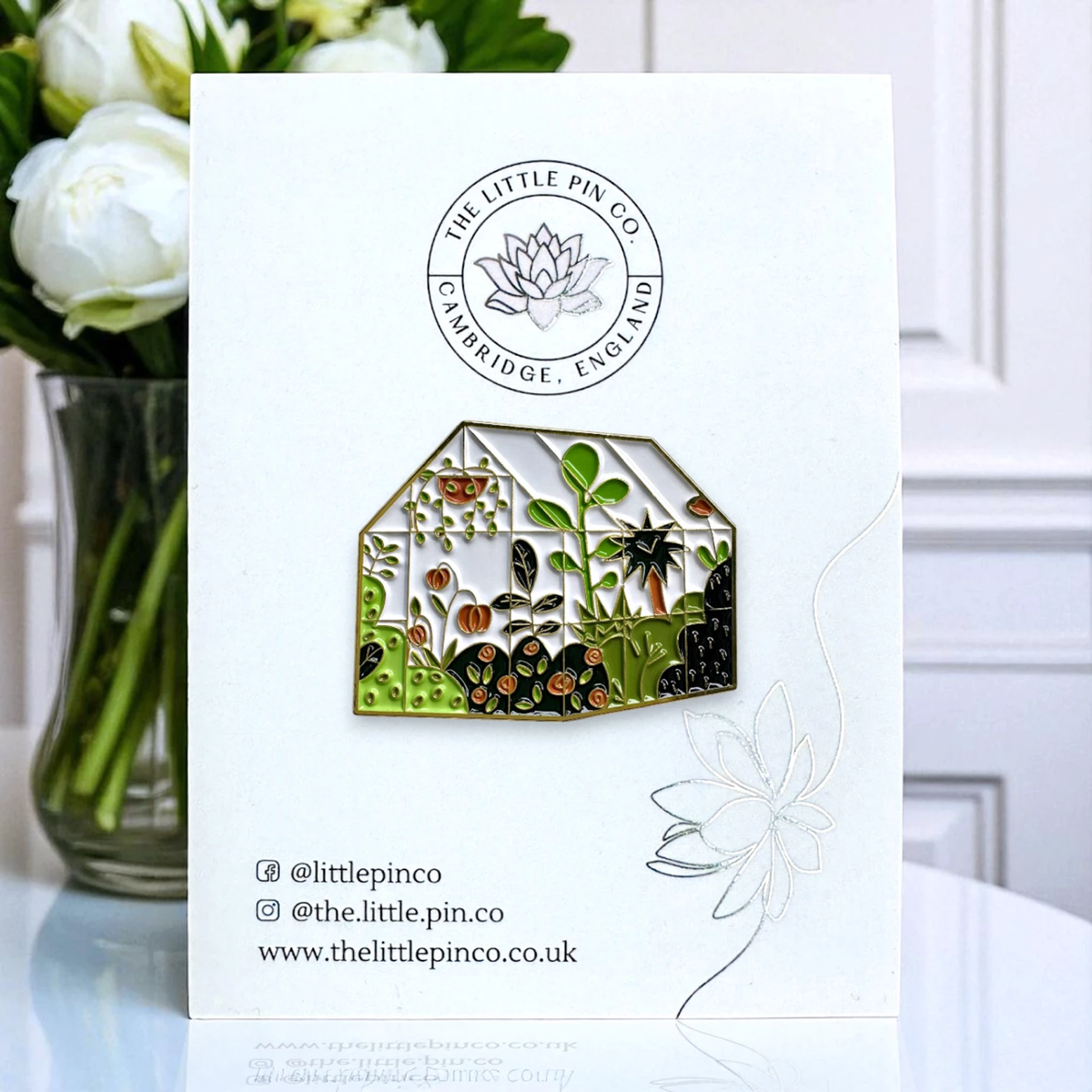 Greenhouse With Plants Enamel Pin Badge