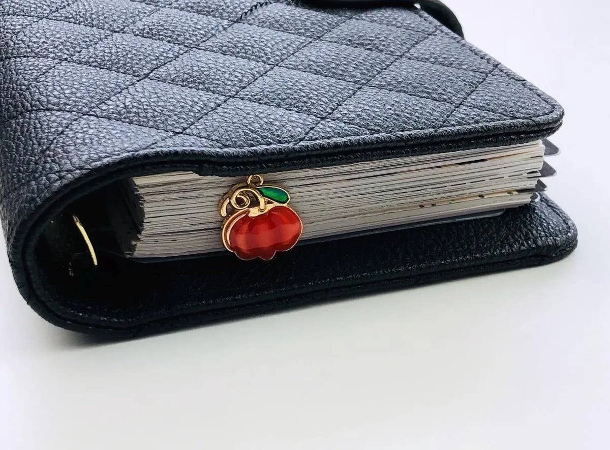 Pumpkin Charm Book Paperclip, Autumn Bookish Notebook Clip