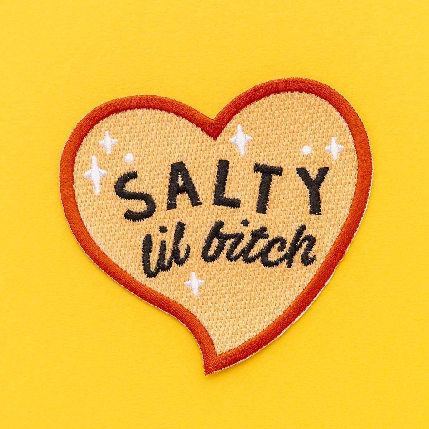 Salty Lil Bitch Heart Shaped - Embroidered Iron On Patch