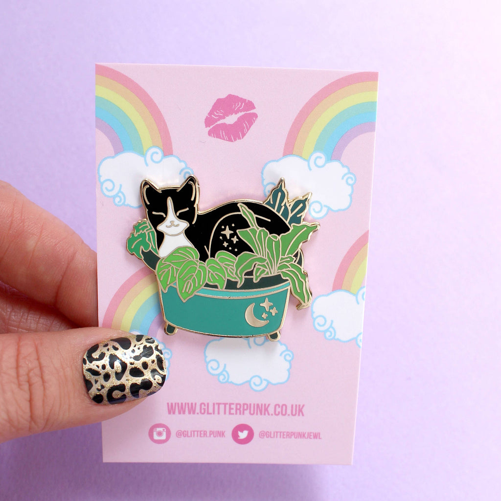 Plant Pot Cat Hard - Enamel Pin
