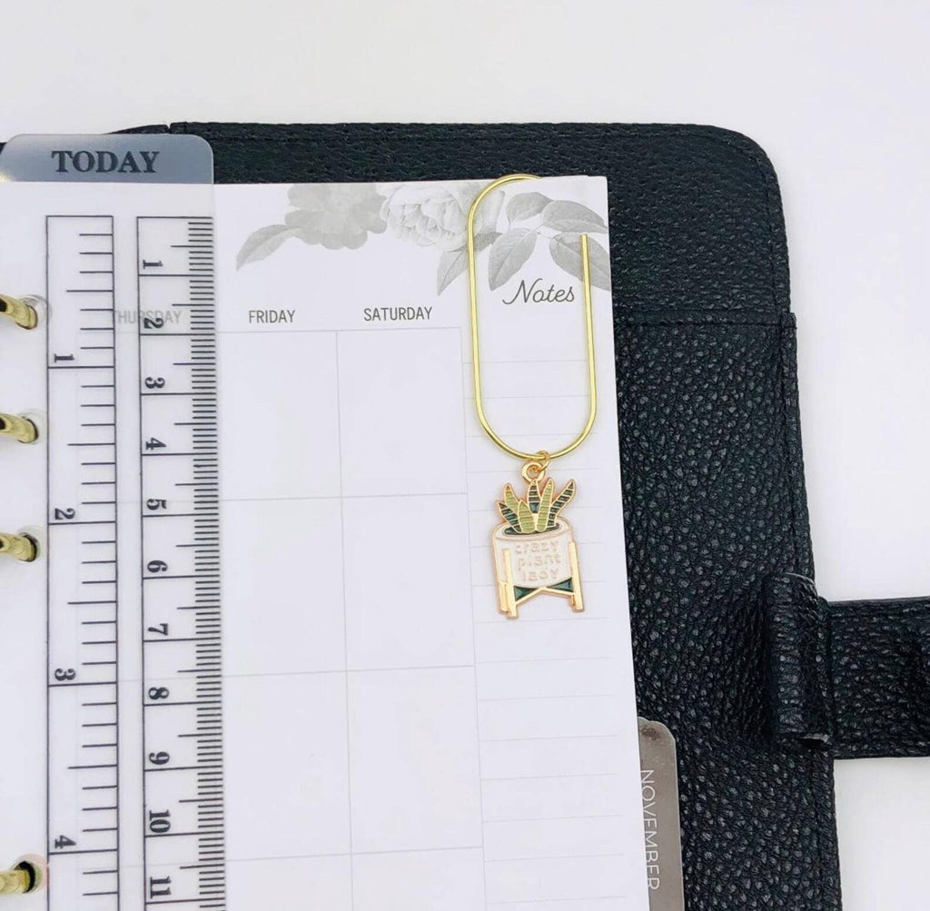 Crazy Plant Lady Charm Paper Clip Bookmark