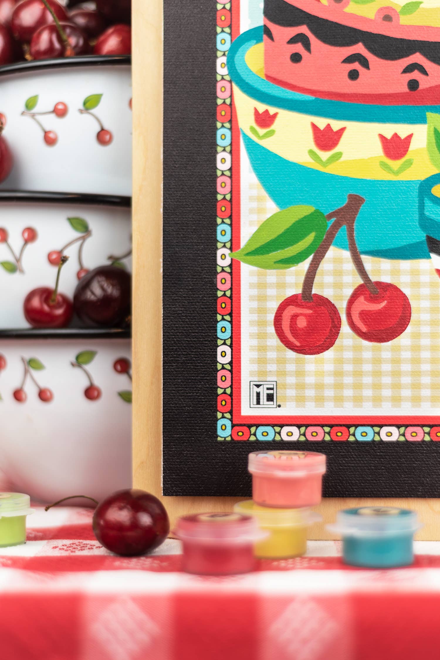 Mary's Cherries Mary Engelbreit Paint-by-Number Kit
