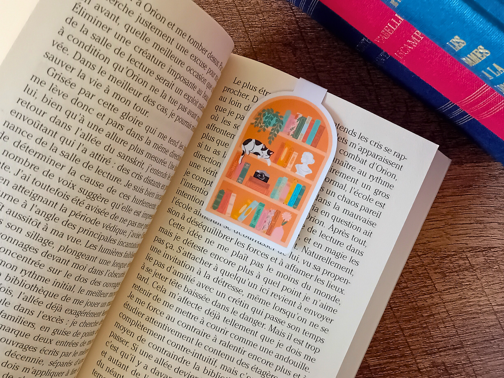 Library and Cat- Magnetic Bookmark