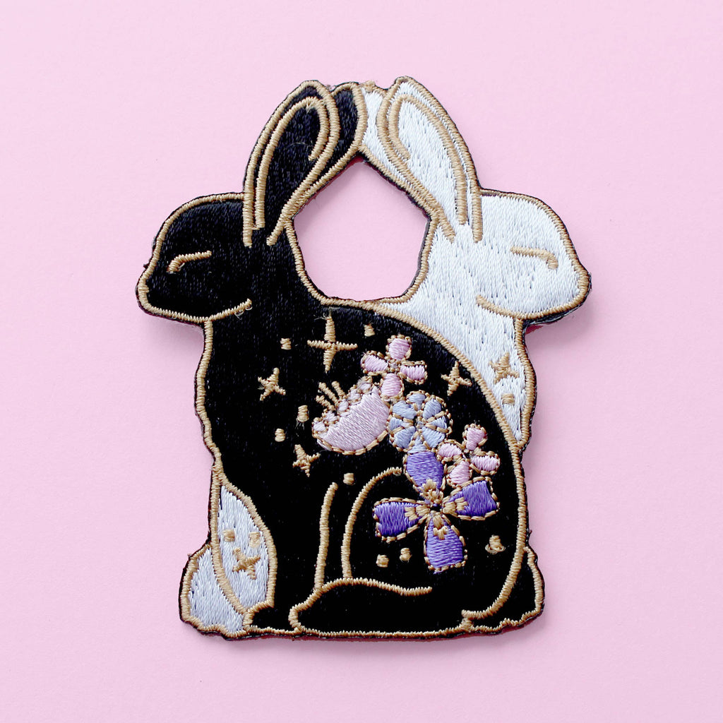Floral Rabbits - Embroidered Patch