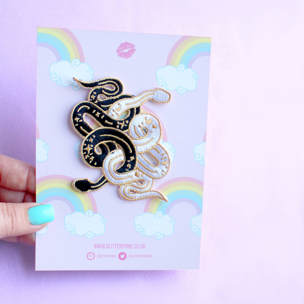 Snakes Embroidered  - Iron-on Patch