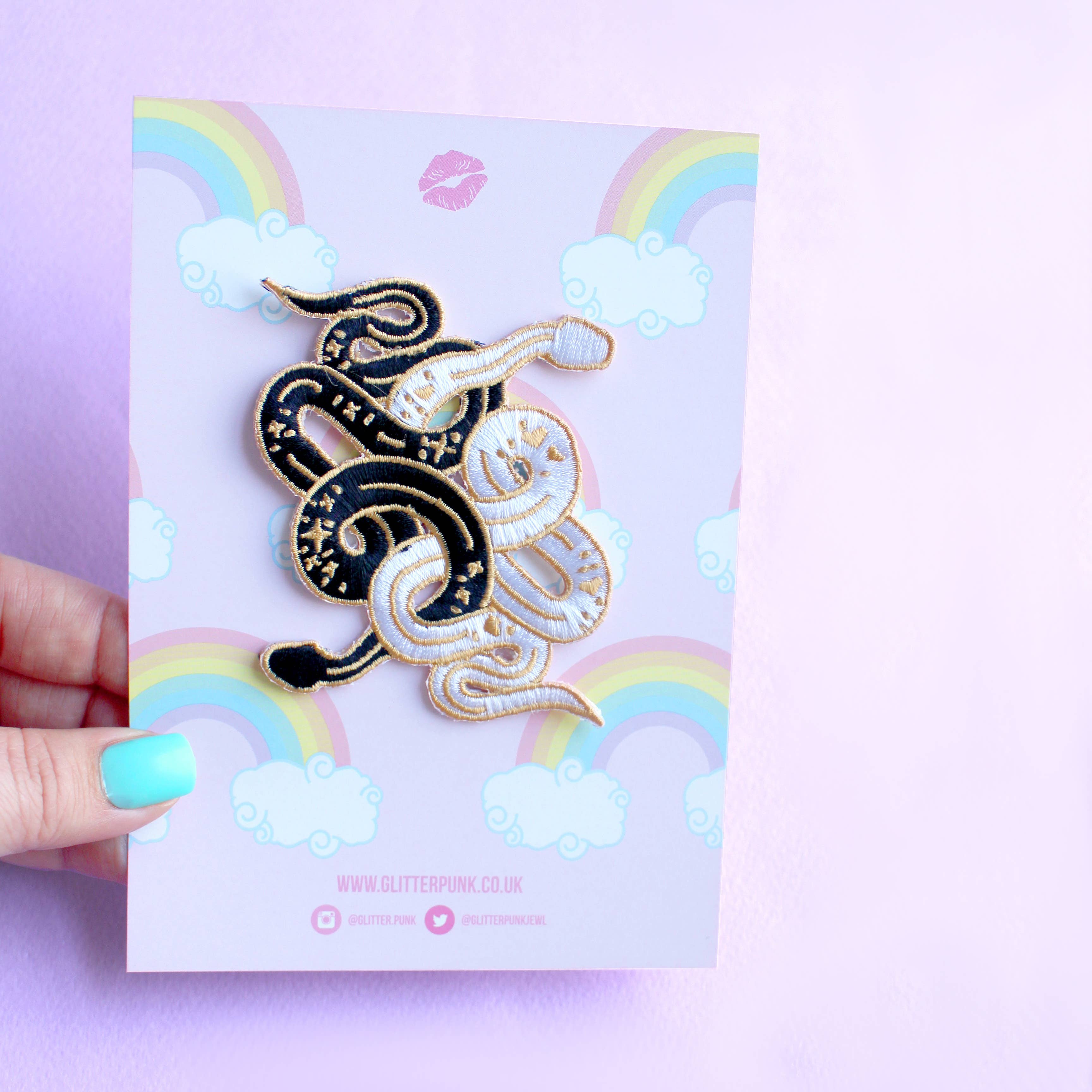 Snakes Embroidered  - Iron-on Patch