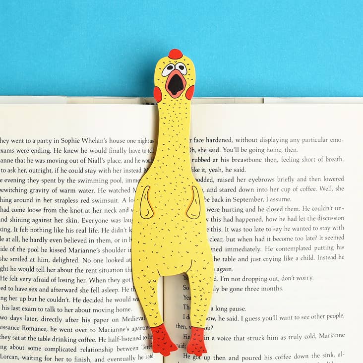 Rubber Chicken - Die Cut Bookmark