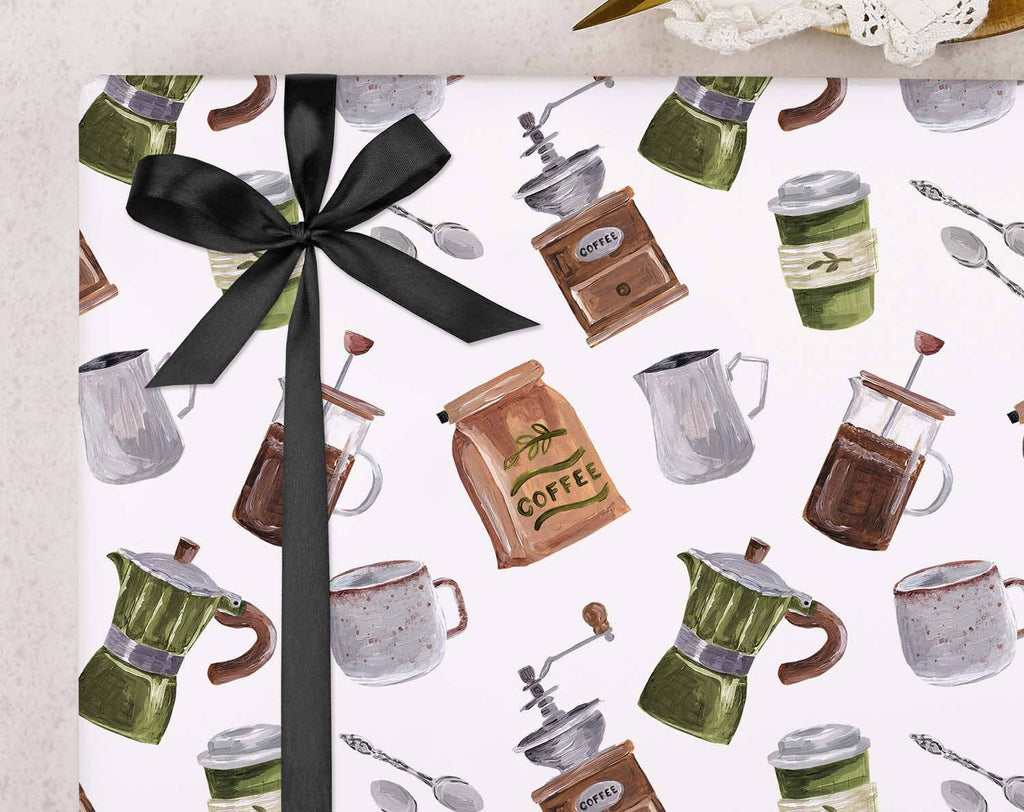 Coffee Brewing Wrapping Paper | Gift Wrap