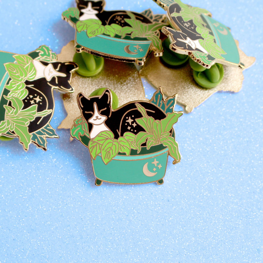 Plant Pot Cat Hard - Enamel Pin