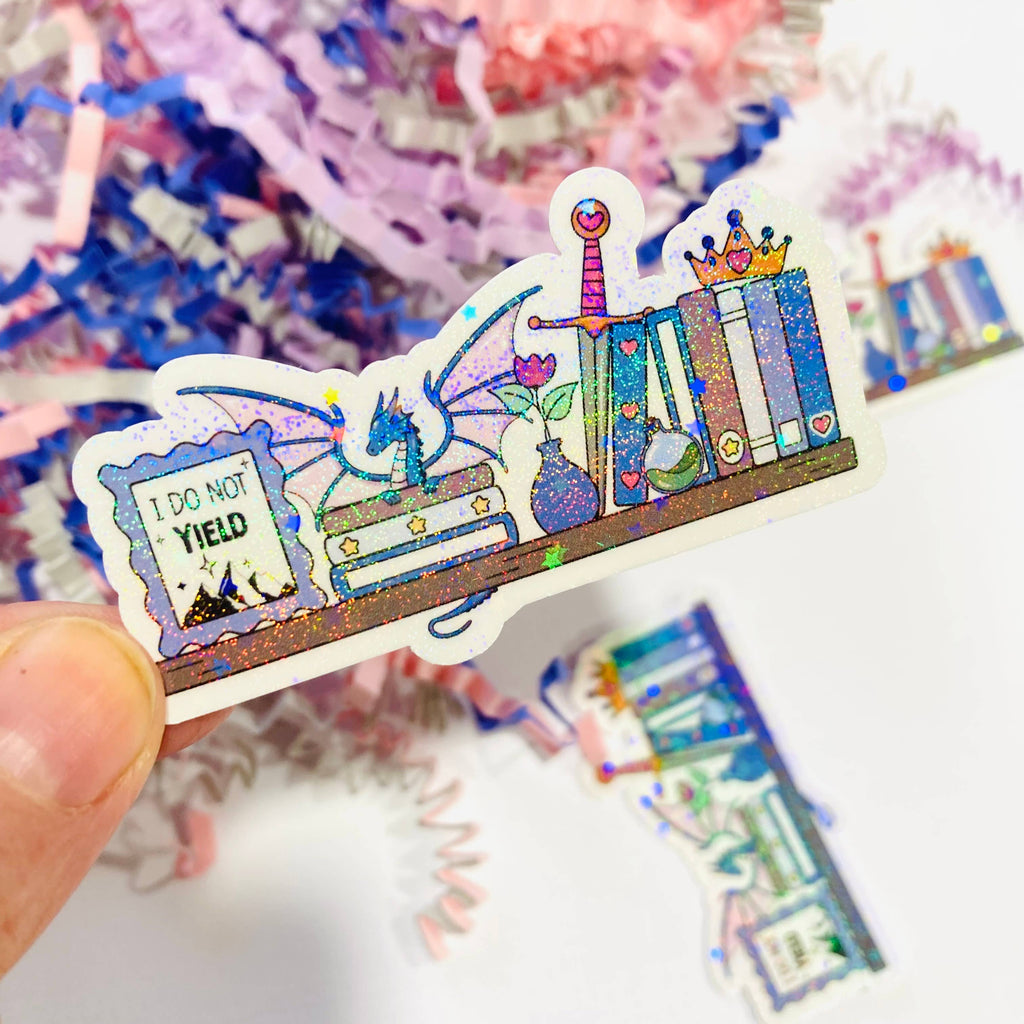 Fantasy Book Shelf Die Cut sticker