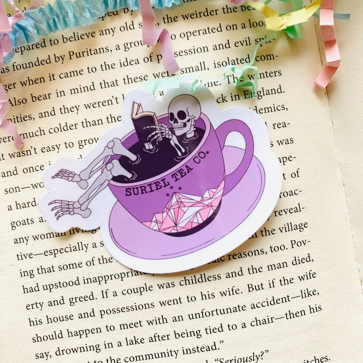 Suriel Tea Bookish Dye Cut sticker
