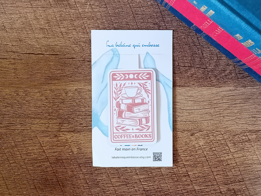 Coffee & Books Tarot Card - Magnetic Bookmark