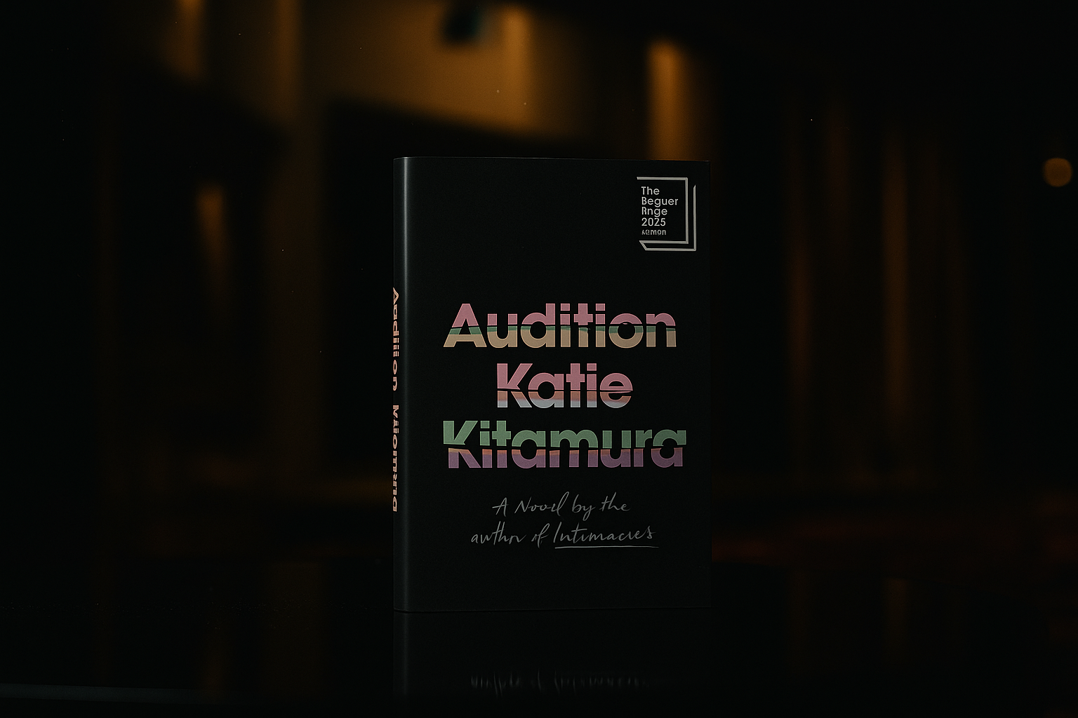 Book titled 'Audition' by Katie Kitamura on a dark background
