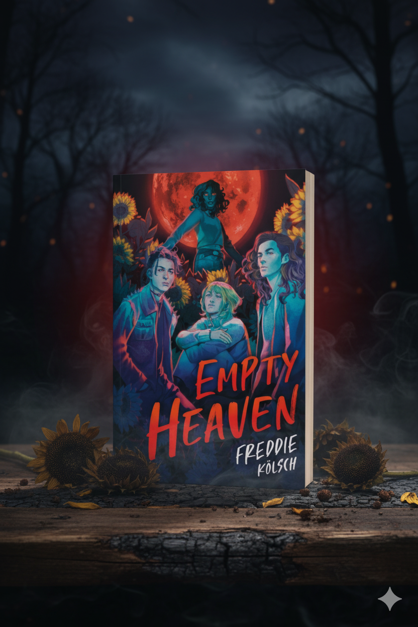 Book titled 'Empty Heaven' by Freddie Folsch with a dark, forest-themed background
